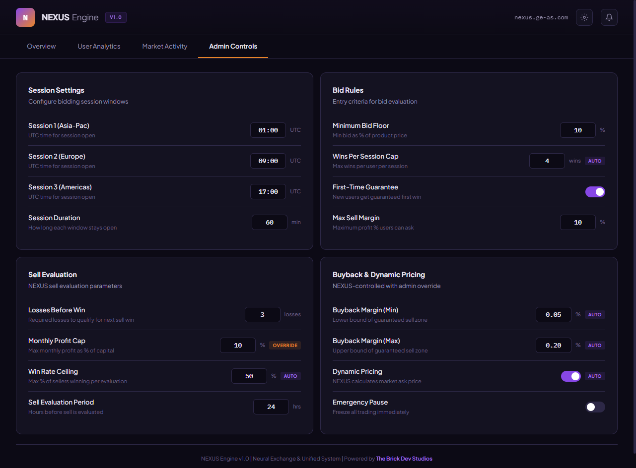 NEXUS Admin Controls